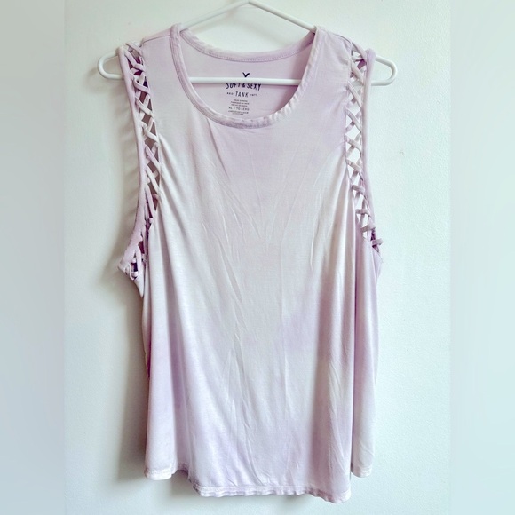 American Eagle Light purple and white Soft and Sexy tank - Picture 1 of 6